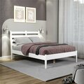 Ecoflex Furniture Mid-Century Slat Bed, White - Full Size MD3203